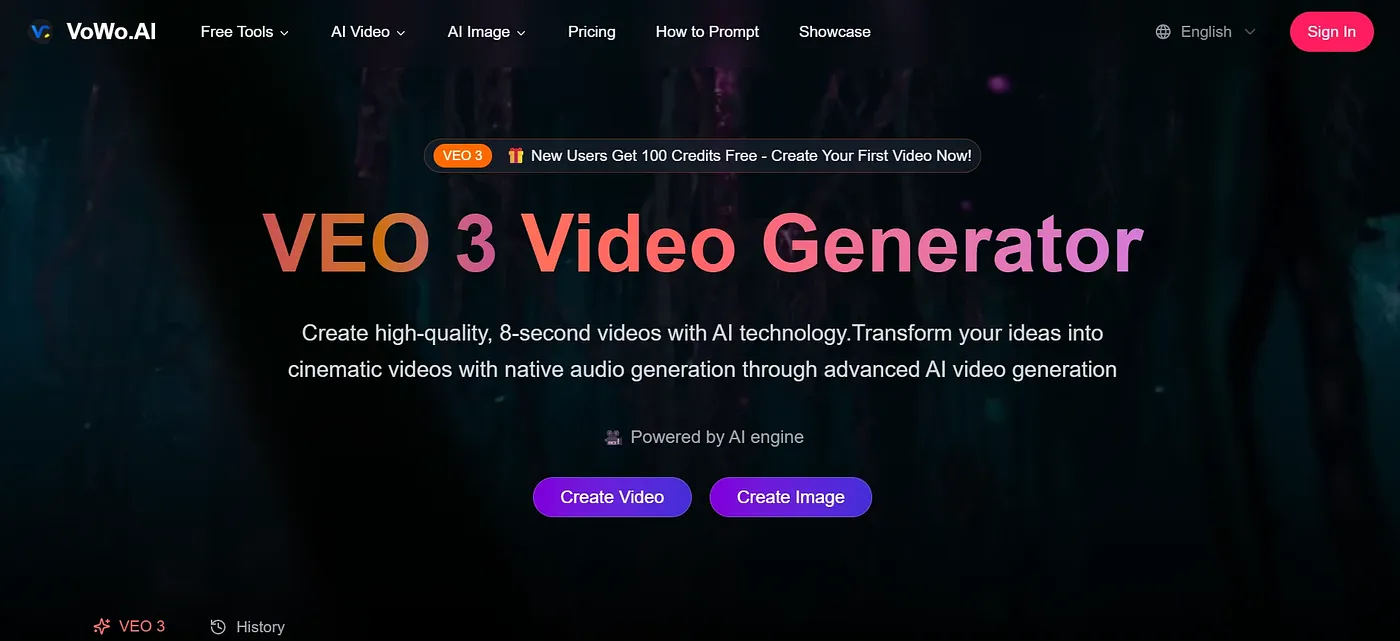 Screenshot of VOWO AI