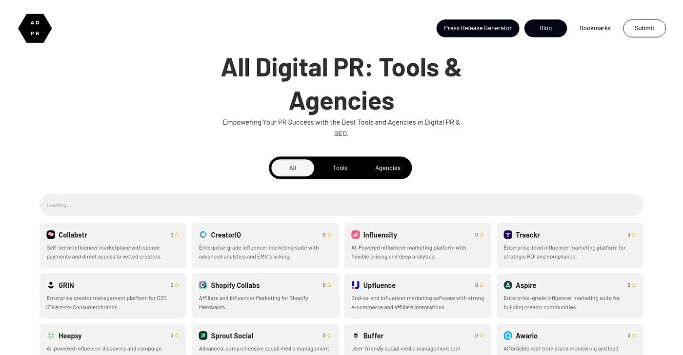 Screenshot of AllDigitalPR