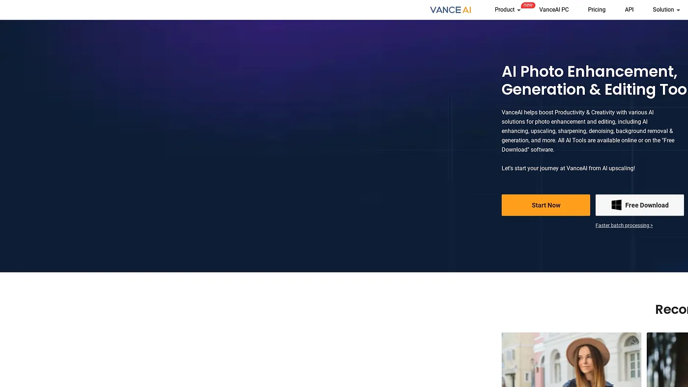 Screenshot of Vance AI