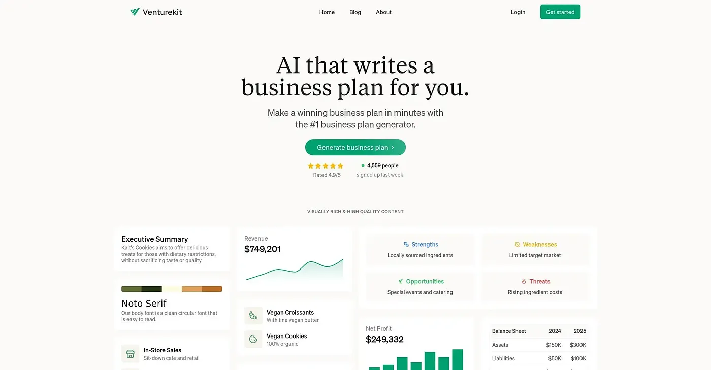 Screenshot of Venture Kit AI