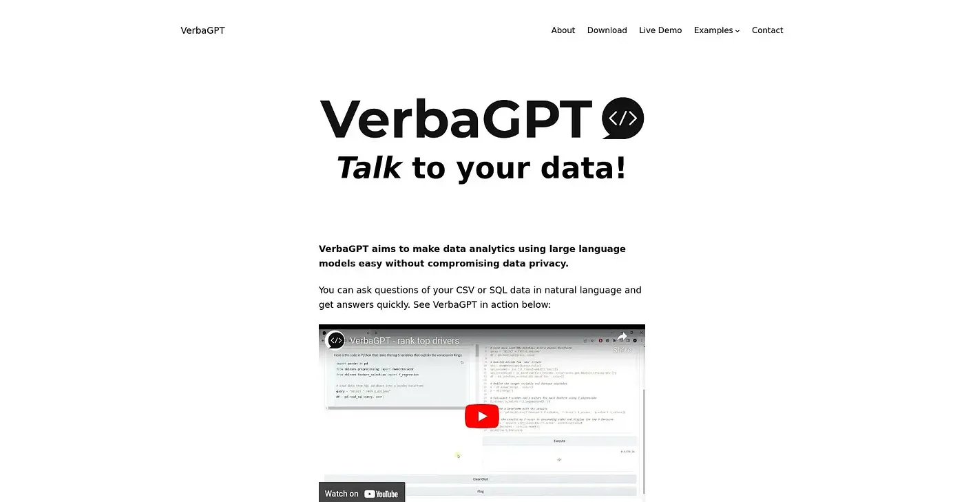 Screenshot of VerbaGPT
