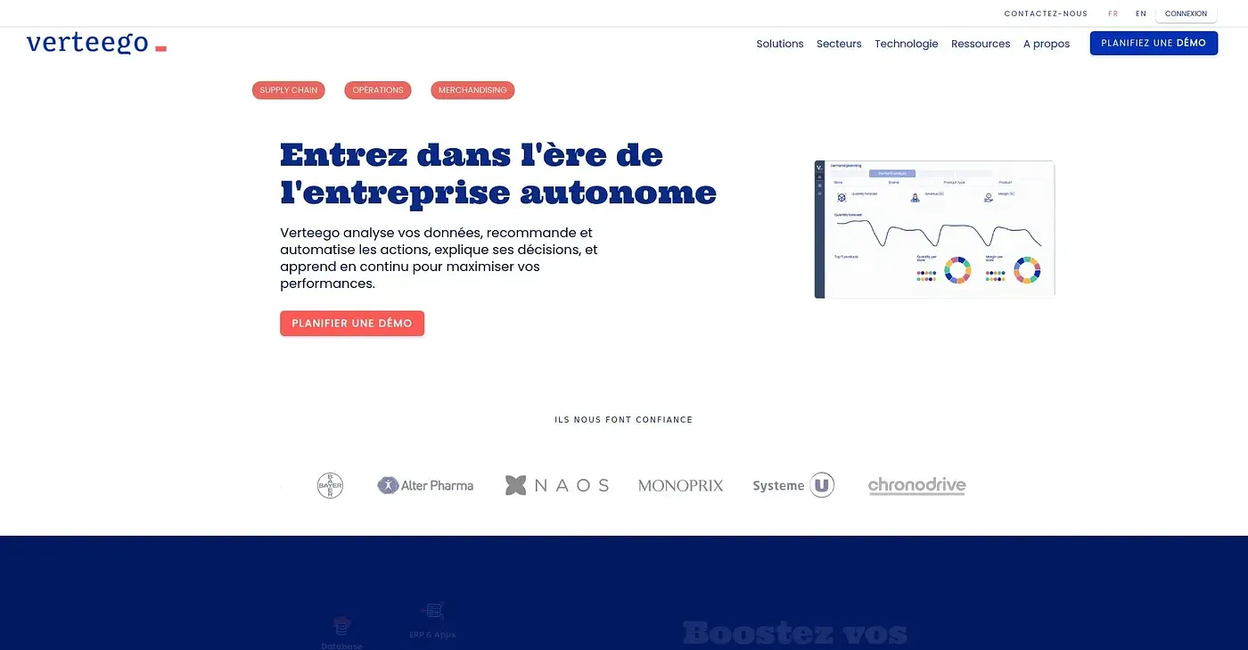 Screenshot of Verteego