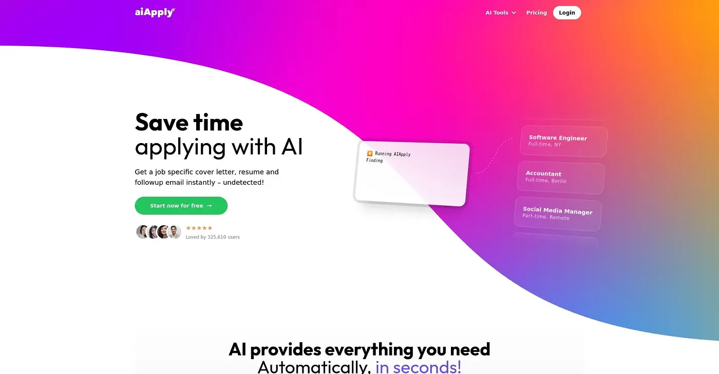 Screenshot of AI Apply