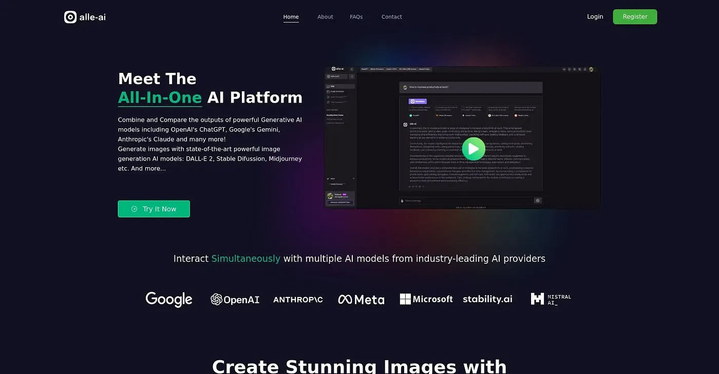 Screenshot of Alle AI