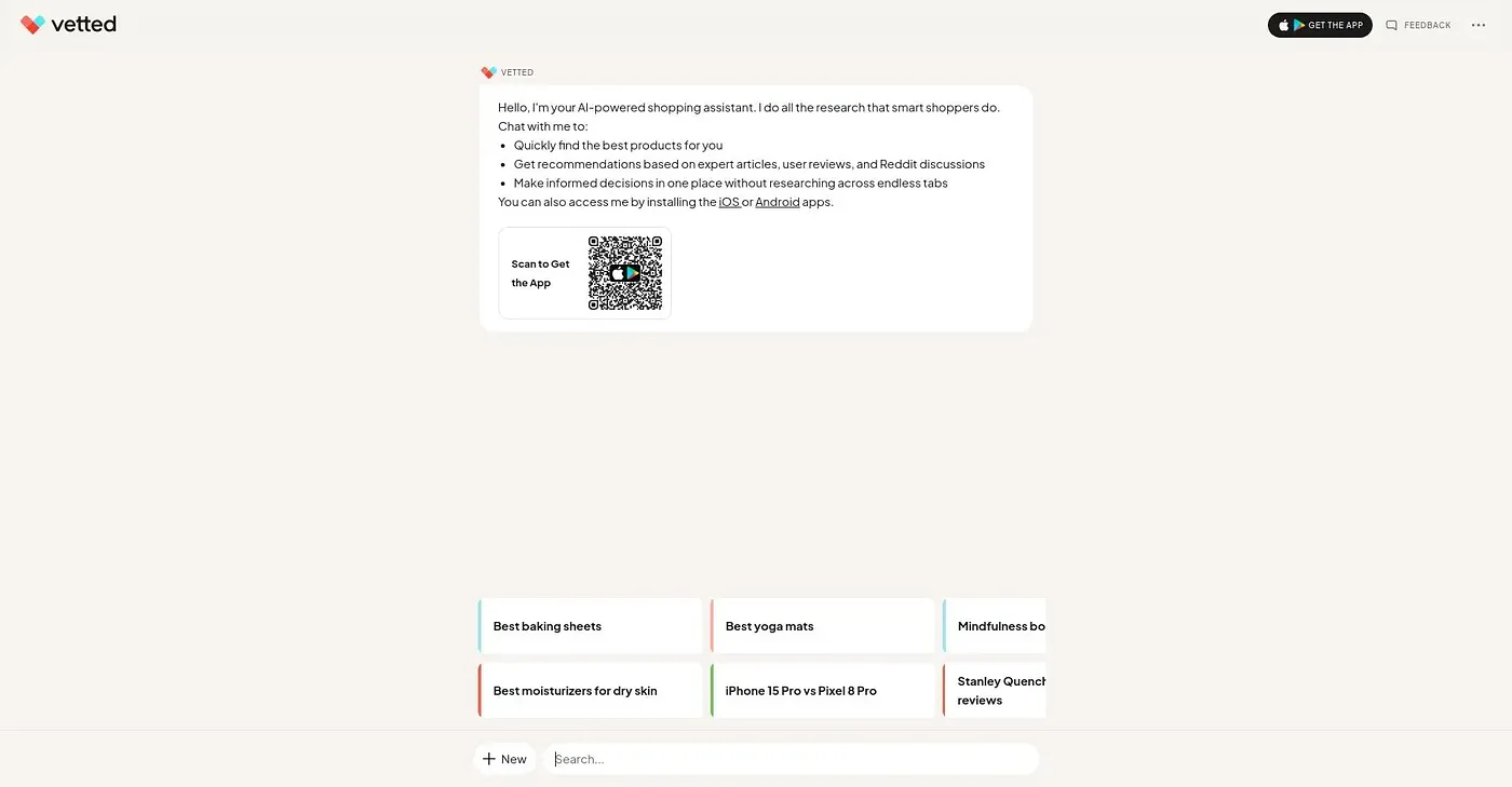 Screenshot of Vetted