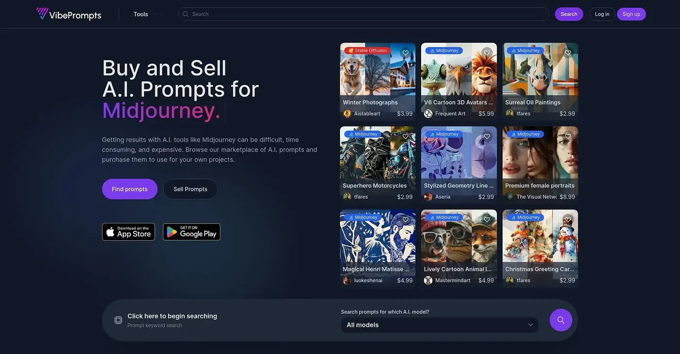 Screenshot of Vibe Prompts