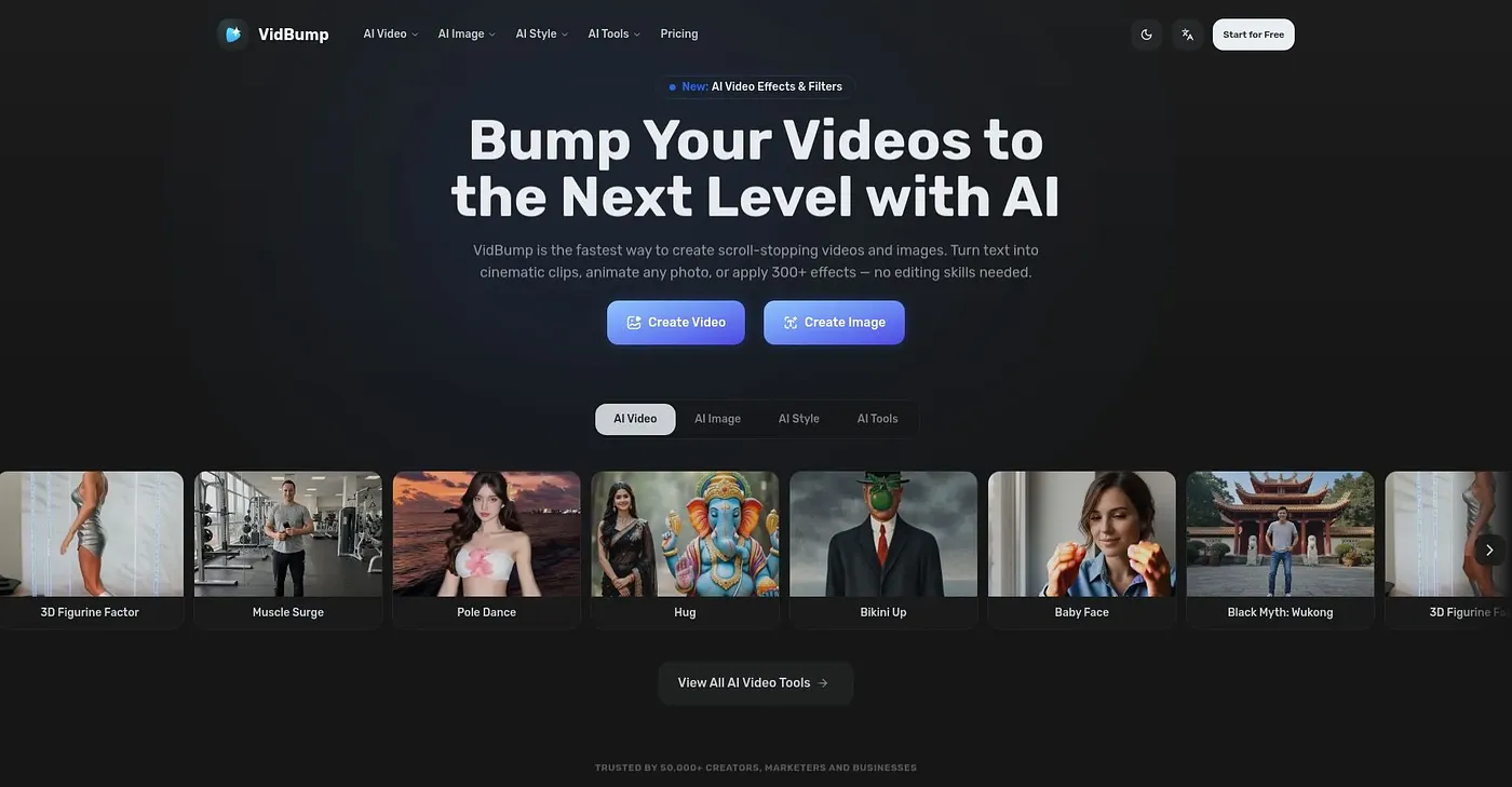 Screenshot of VidBump