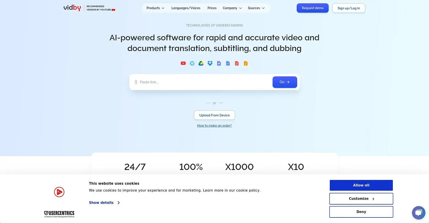 Screenshot of Vidby