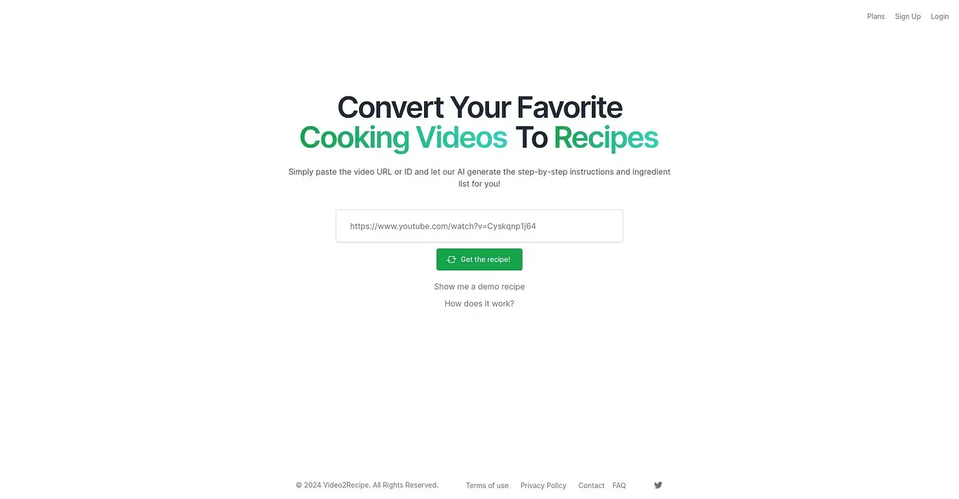 Screenshot of Video 2 Recipe