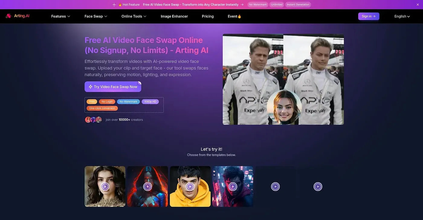Screenshot of Video Face Swap