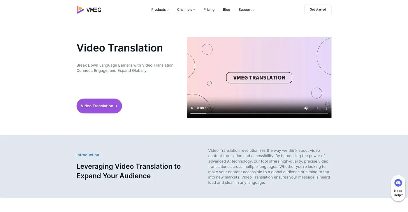 Screenshot of Video Translation