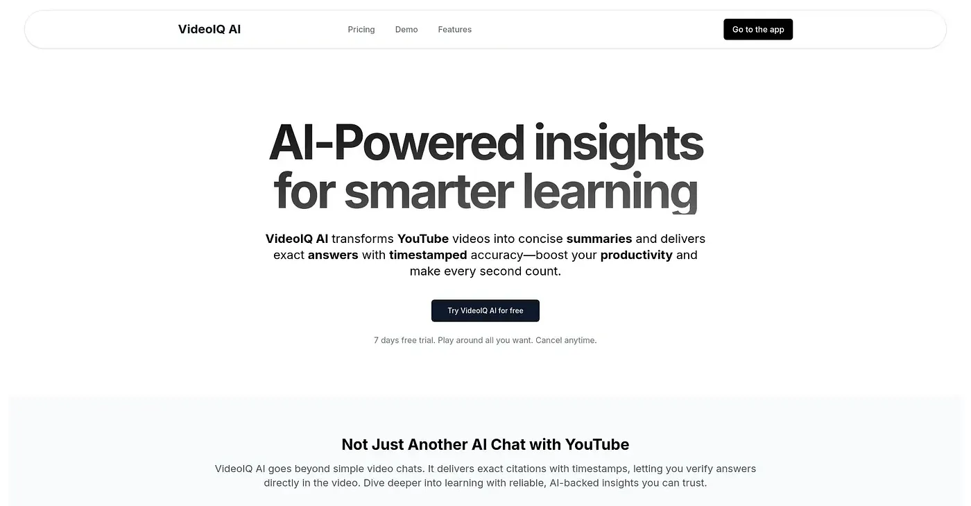Screenshot of VideoIQ AI