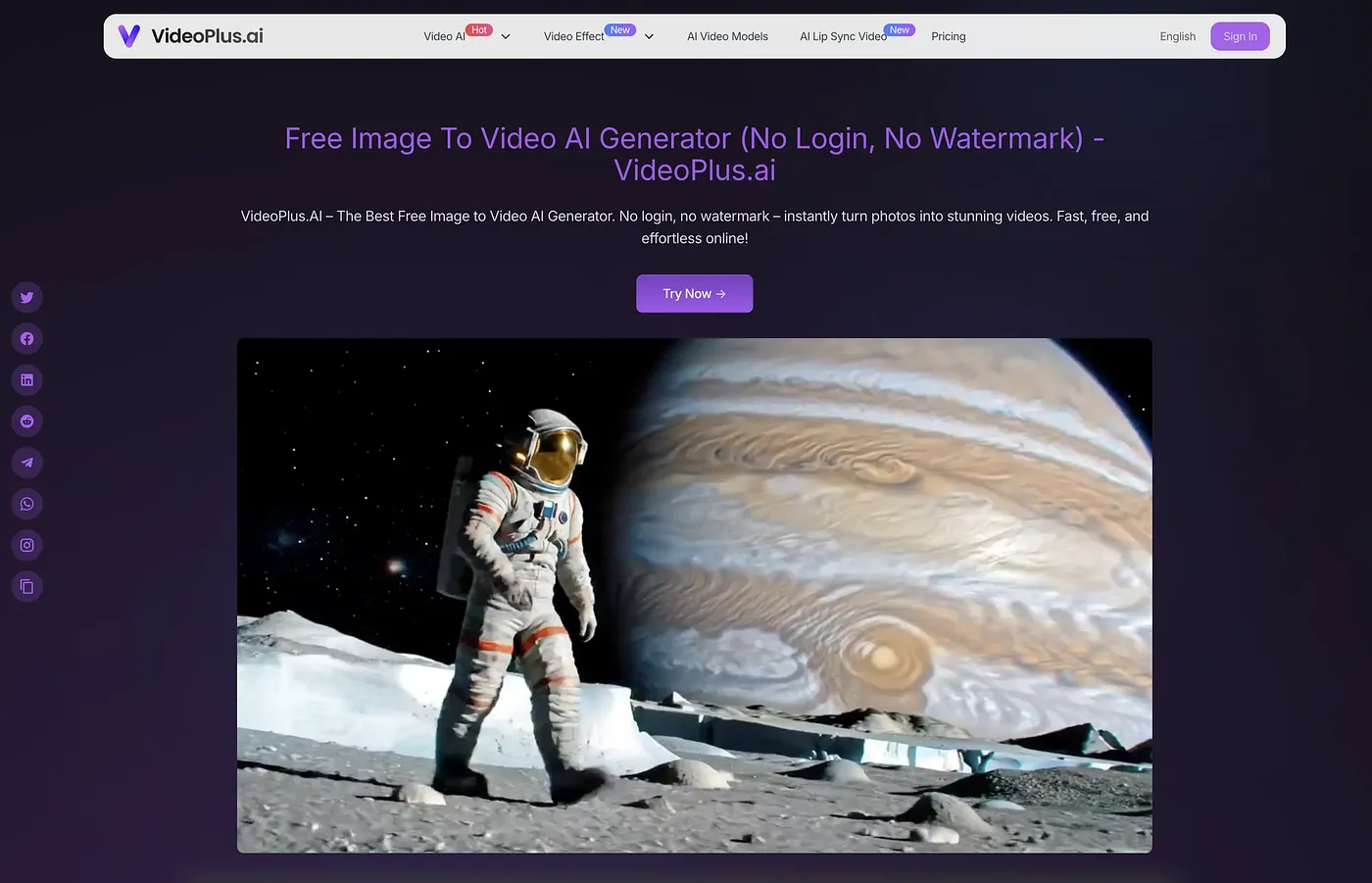 Screenshot of VideoPlus.AI