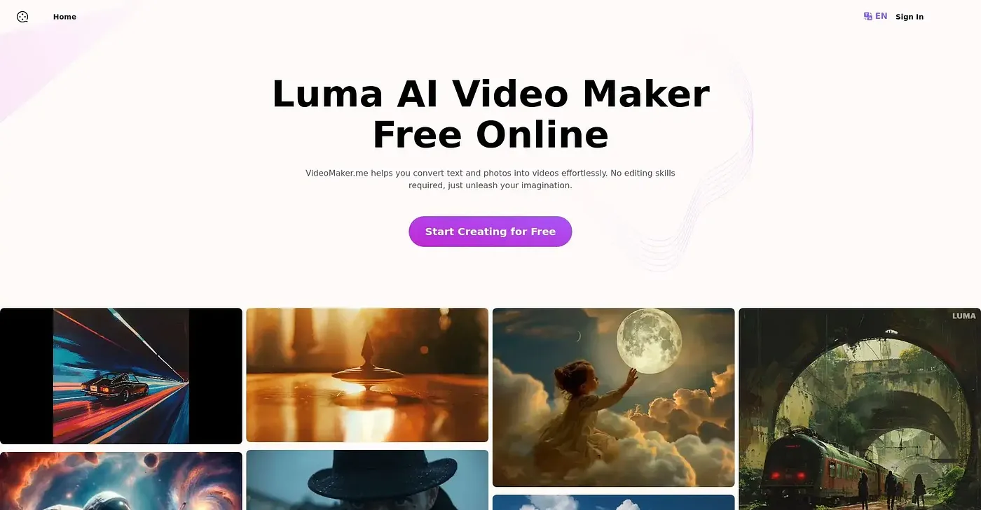Screenshot of Videomaker AI