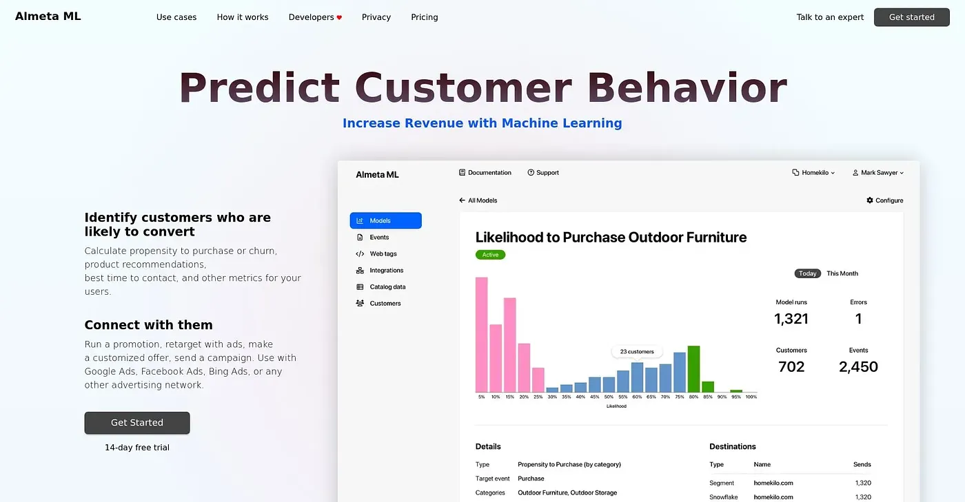 Screenshot of Almeta ML