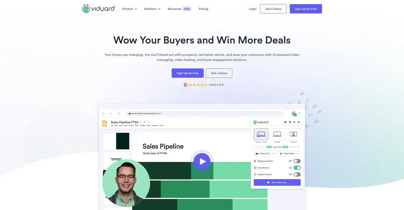 Screenshot of Vidyard