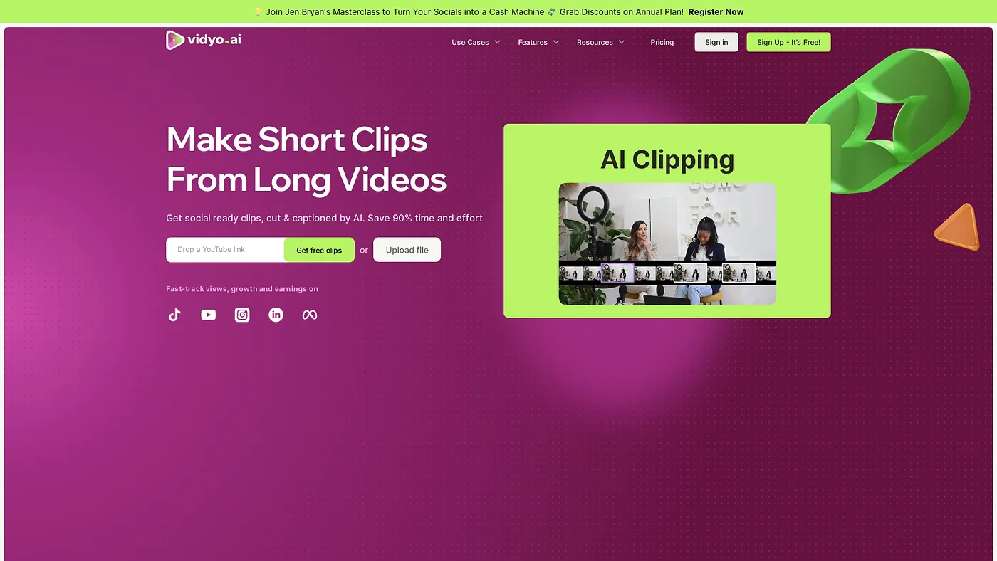 Screenshot of Vidyo.ai