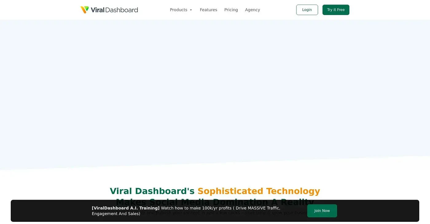 Screenshot of Viral Dashboard