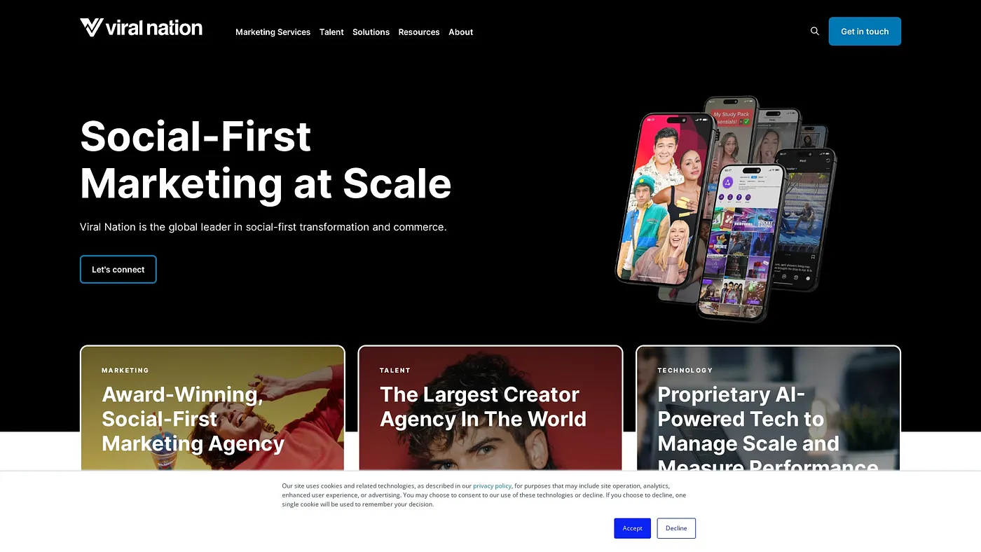 Screenshot of Viral Nation