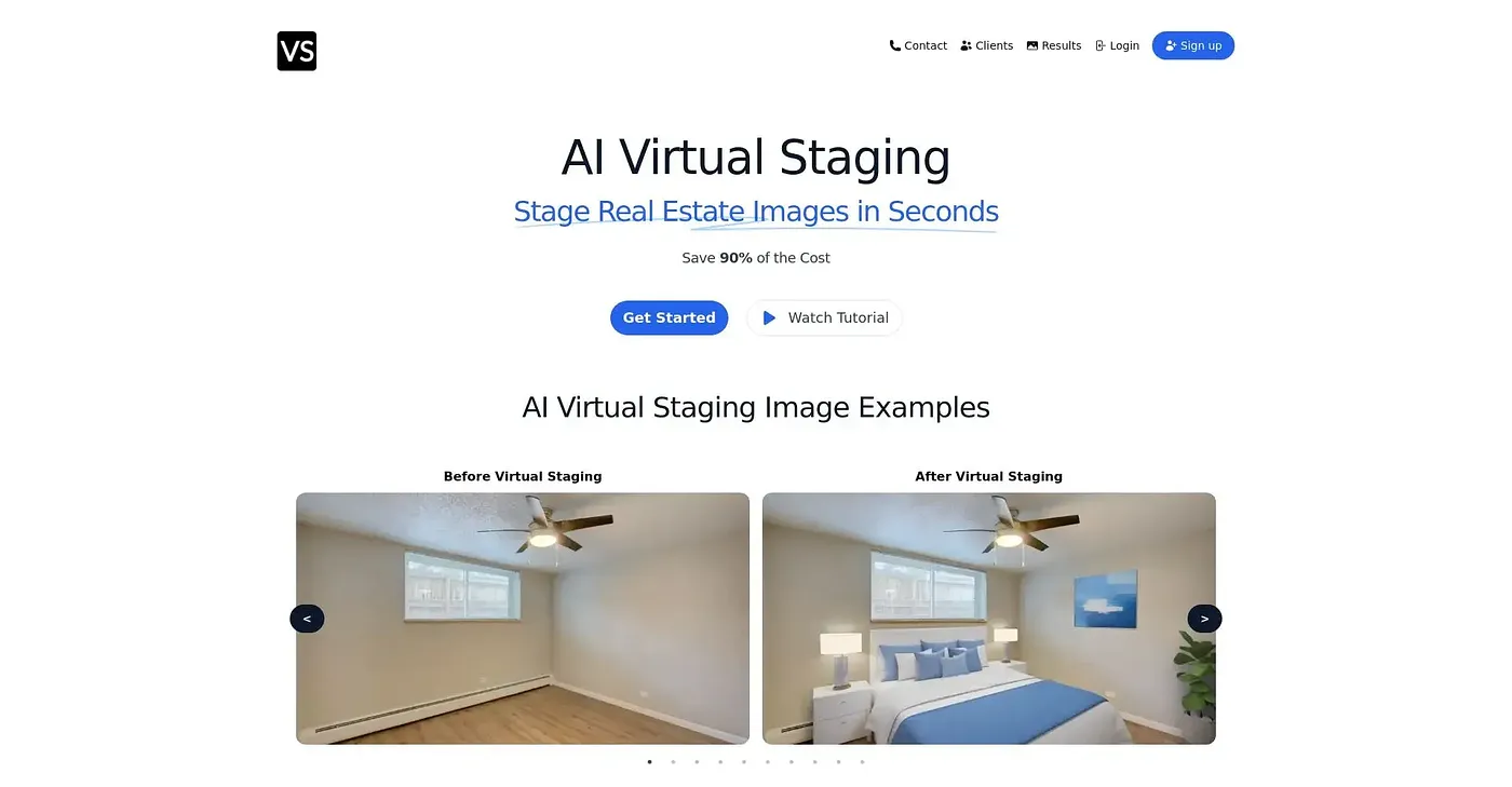 Screenshot of Virtual Staging AI
