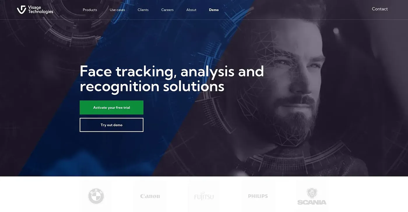 Screenshot of Visage Technologies