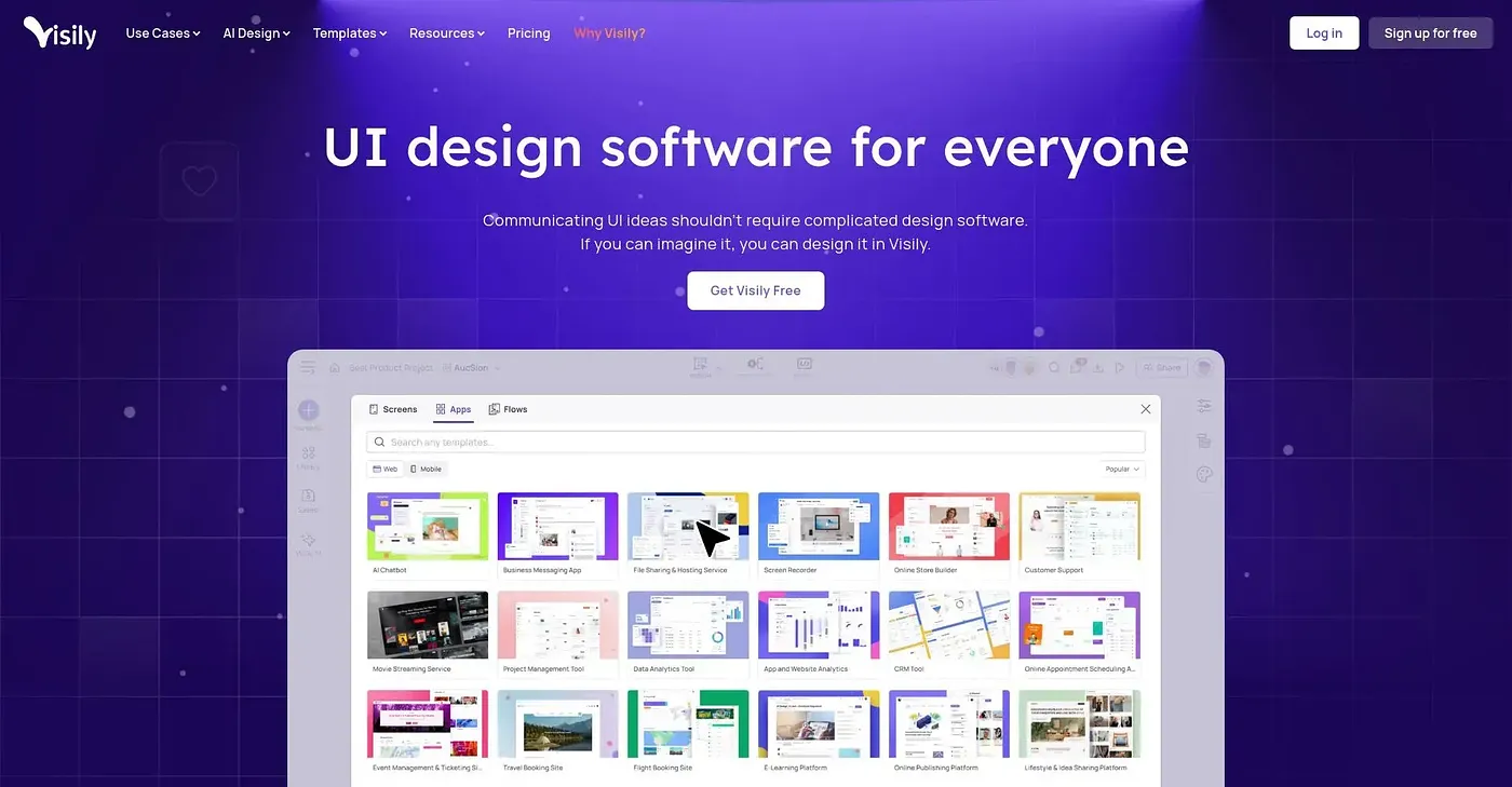 Screenshot of Visily AI