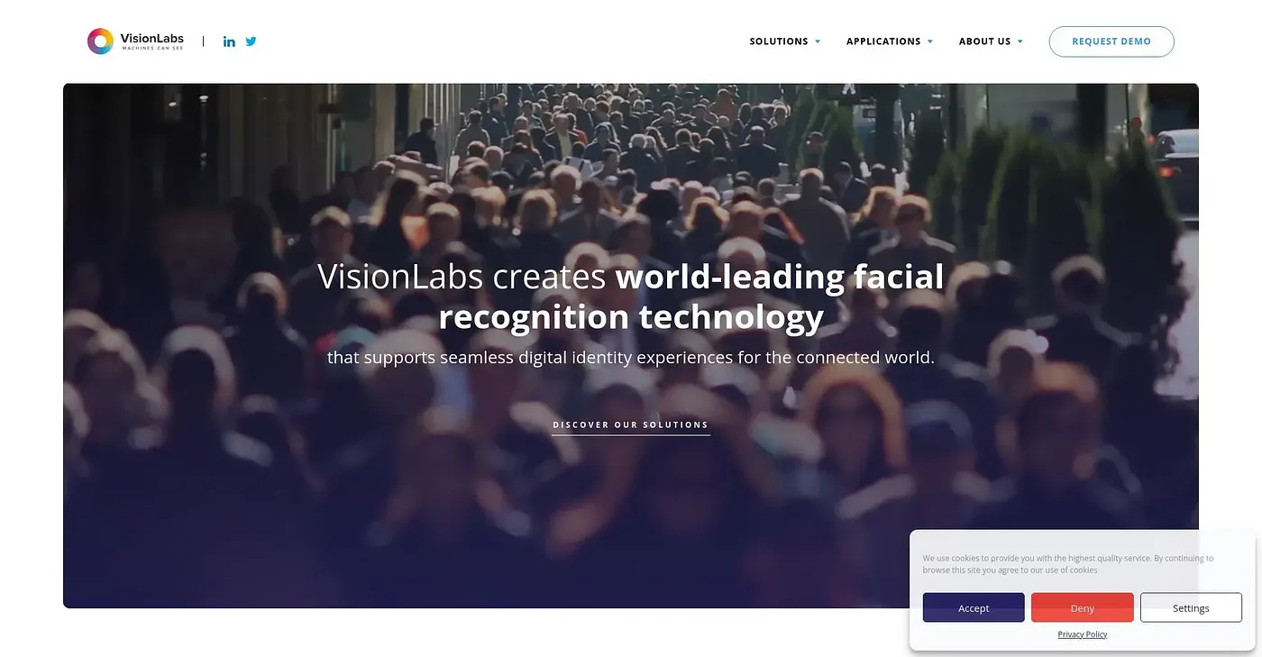Screenshot of Vision Labs AI