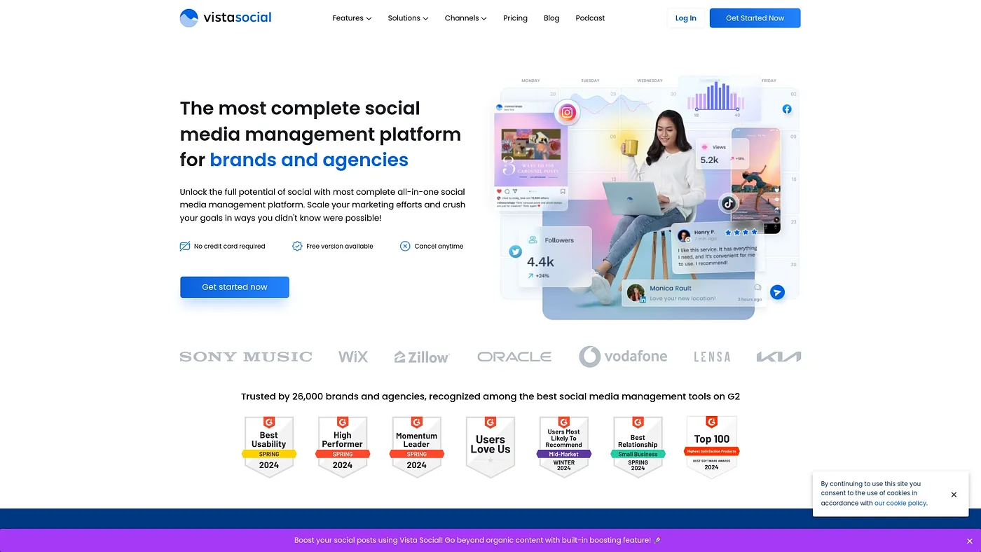 Screenshot of Vista Social