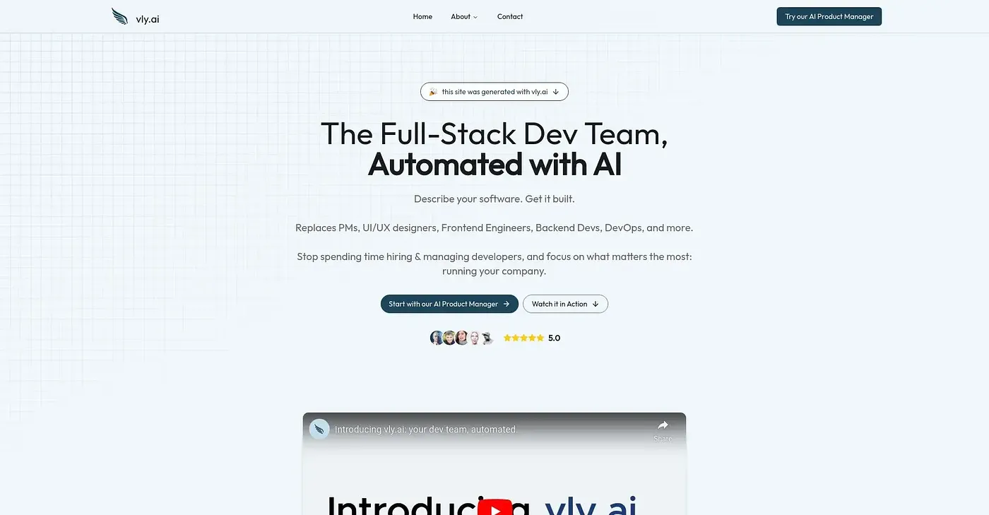 Screenshot of Vly AI