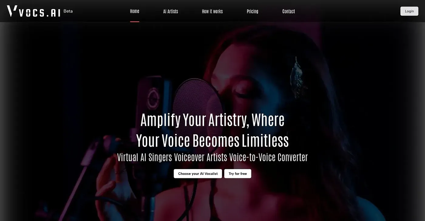 Screenshot of Vocs AI