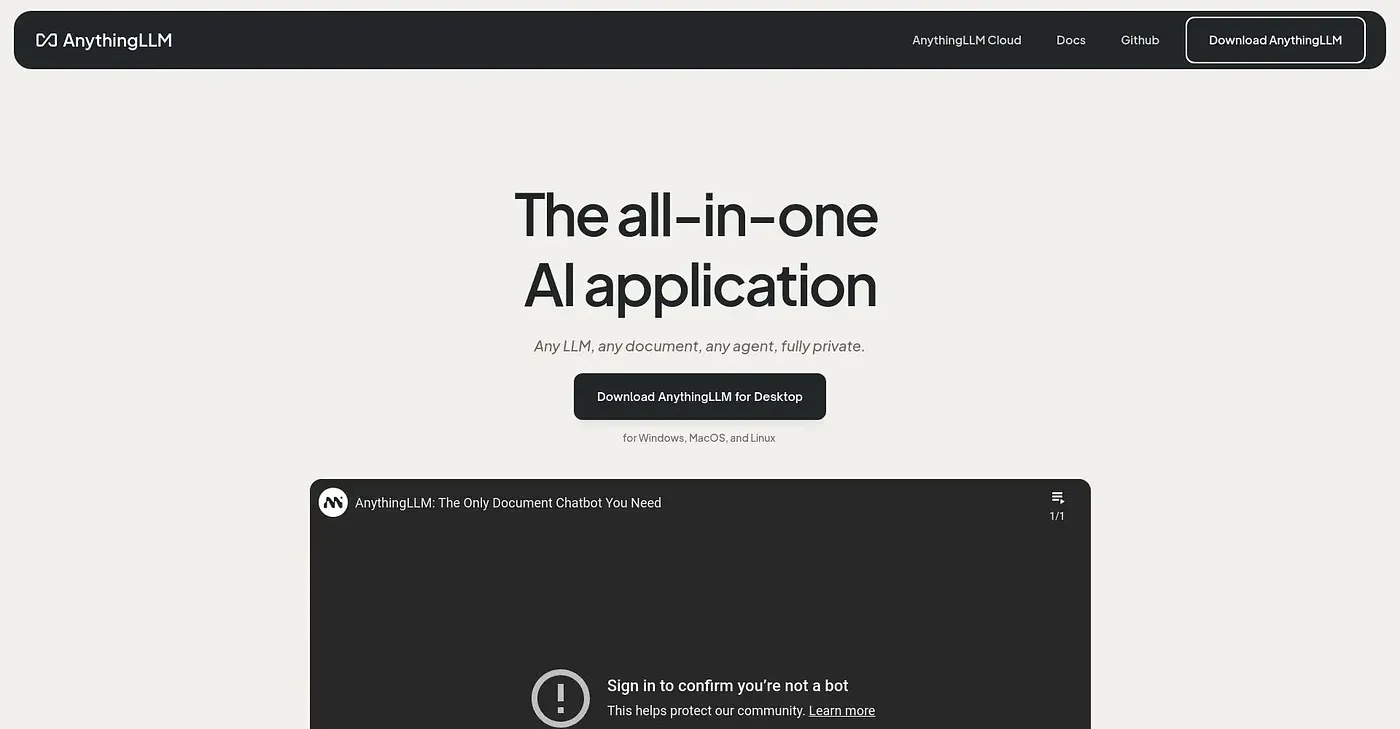 Screenshot of Anything LLM