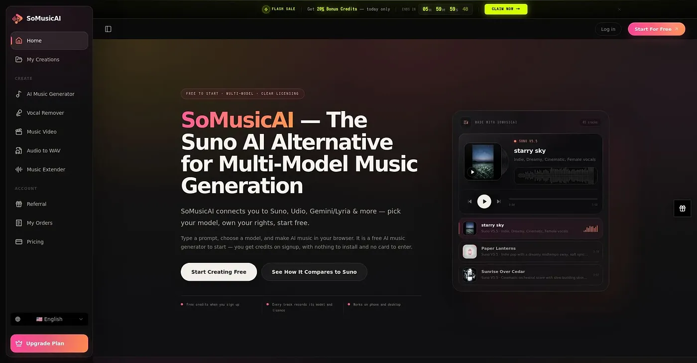 Screenshot of SoMusicAI
