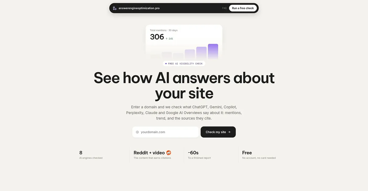 Screenshot of Answer Engine Optimization