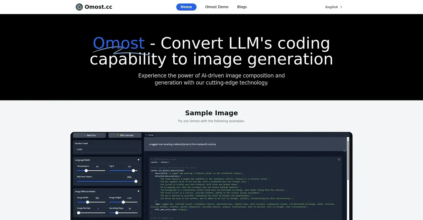 Screenshot of Omost