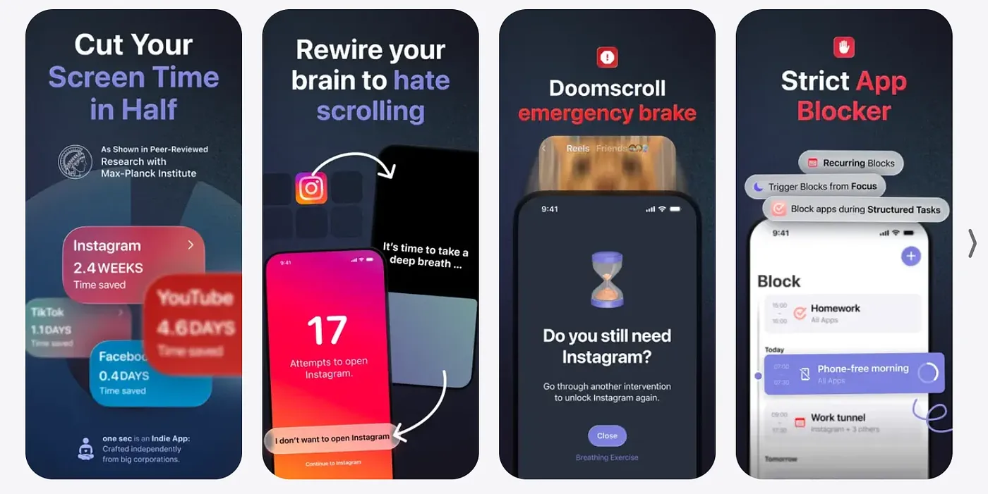 Screenshot of One Sec I Screen Time Focus App