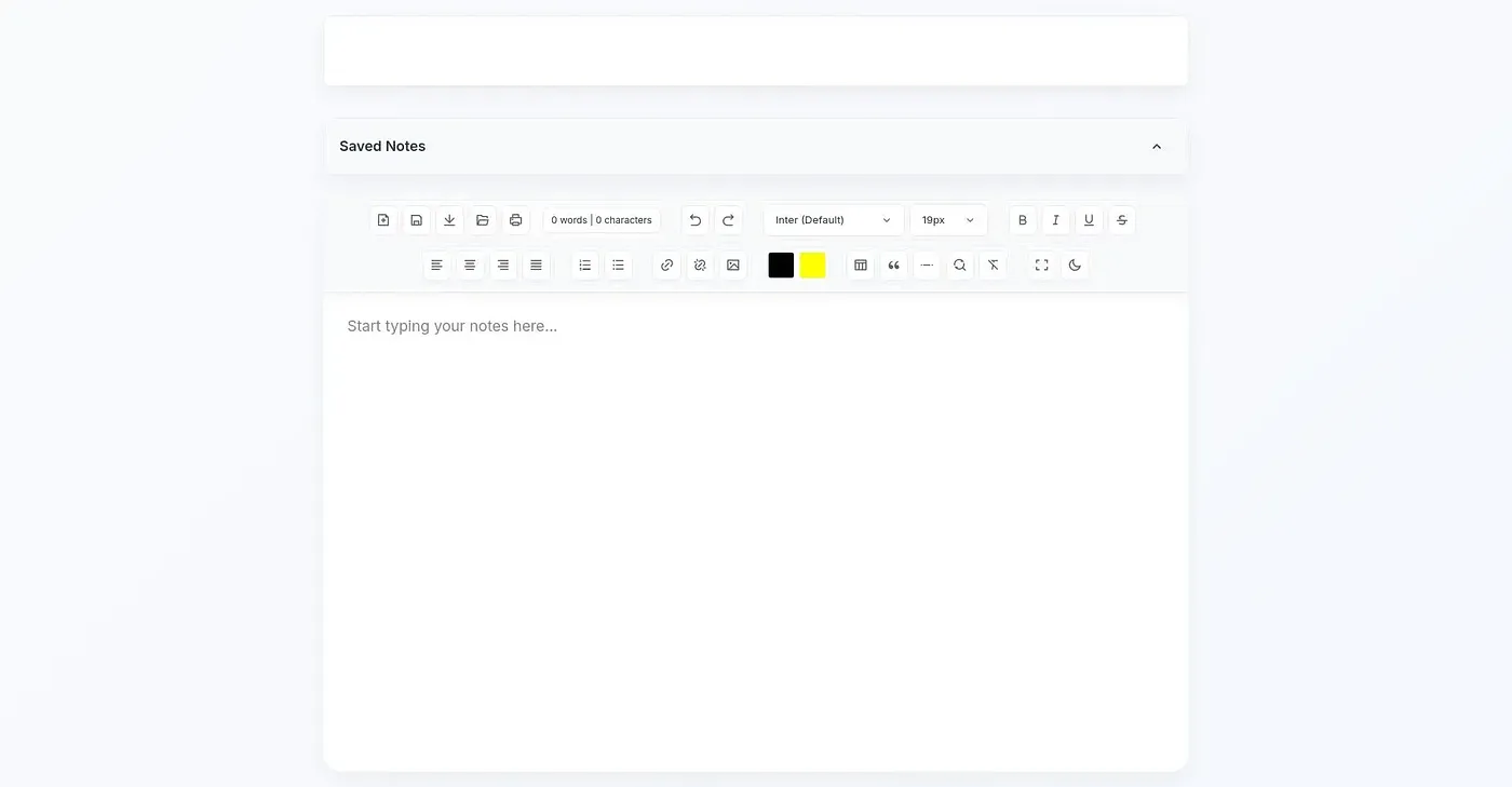 Screenshot of Online Notepad