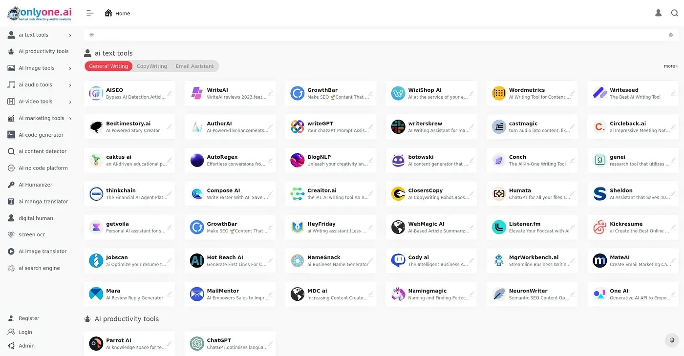 Screenshot of Onlyone AI