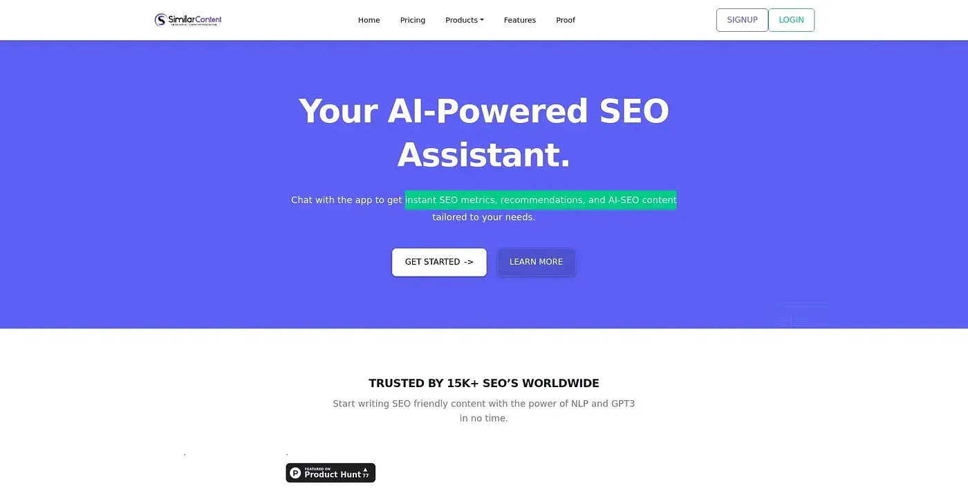 Screenshot of Onpage AI