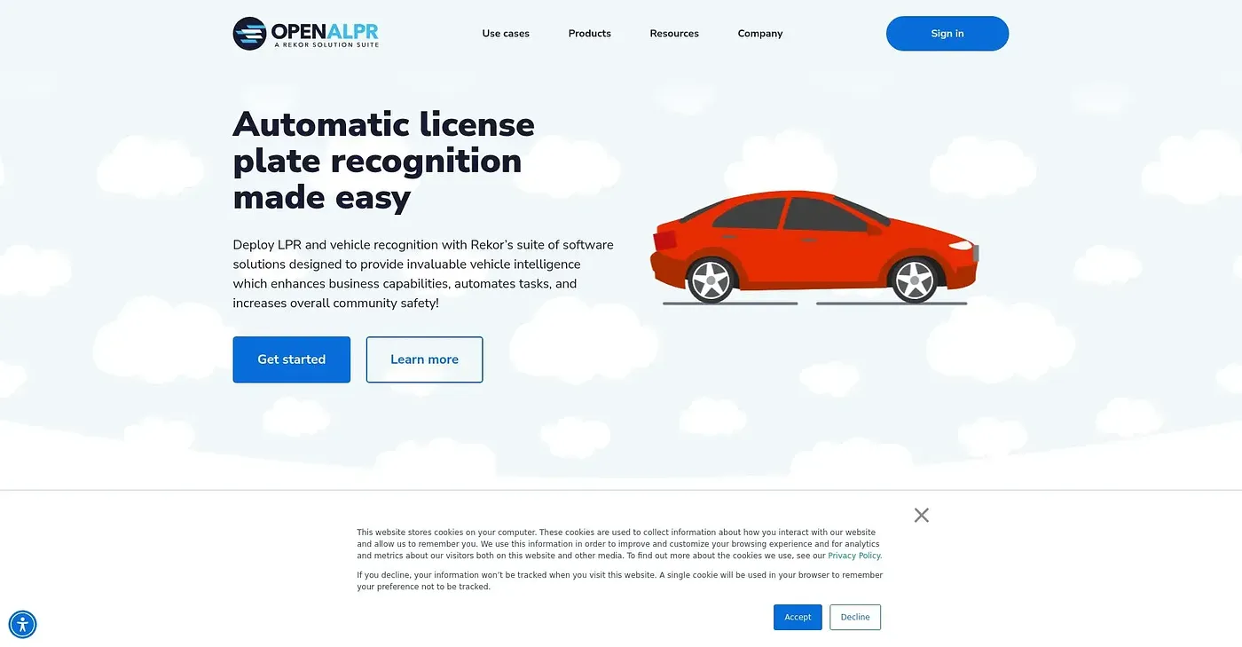 Screenshot of Open ALPR