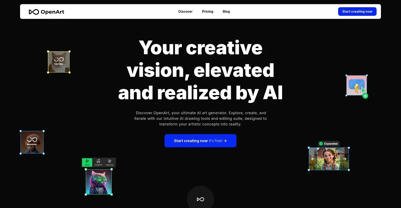 Screenshot of Open Art AI