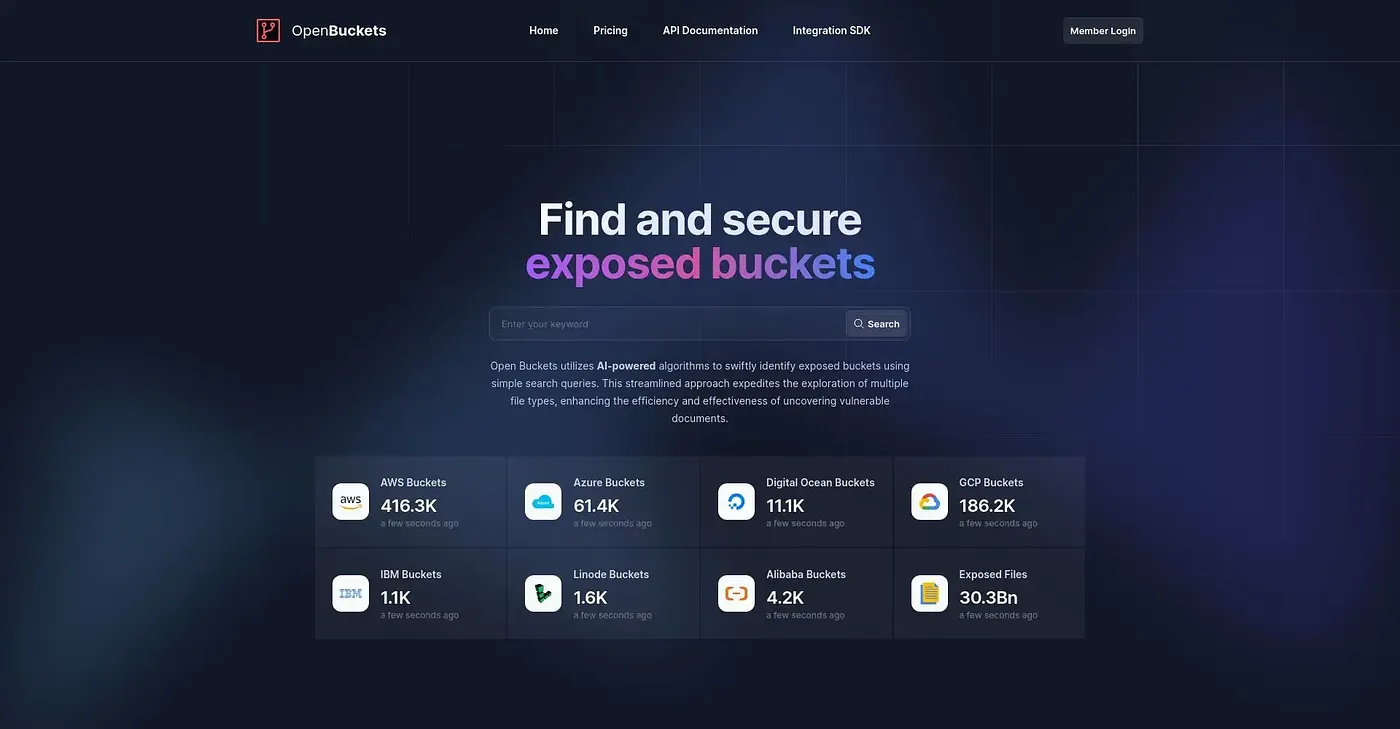 Screenshot of Open Buckets