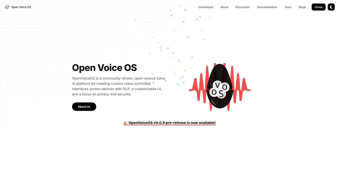 Screenshot of Open Voice OS