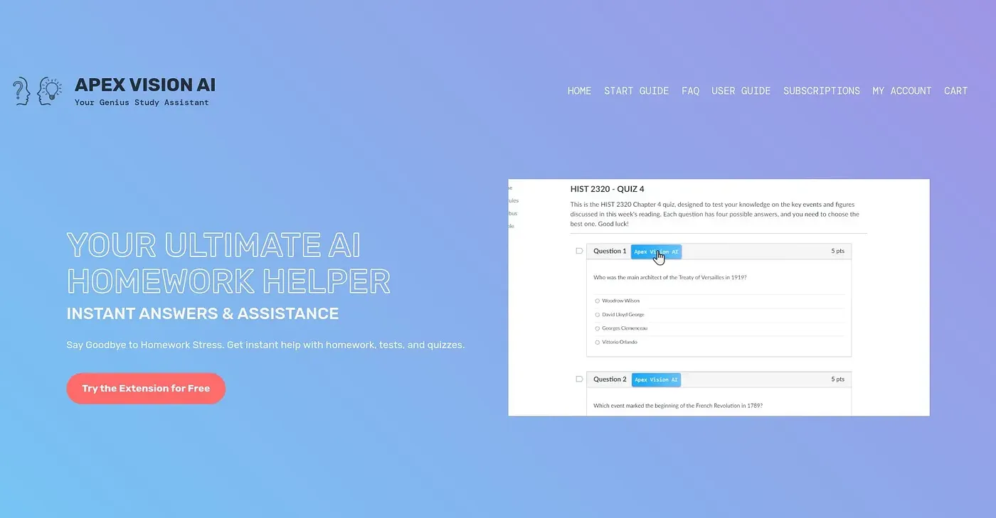 Screenshot of Apex Vision AI