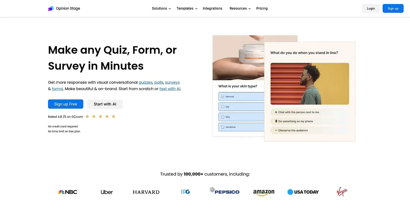 Screenshot of Opinion Stage