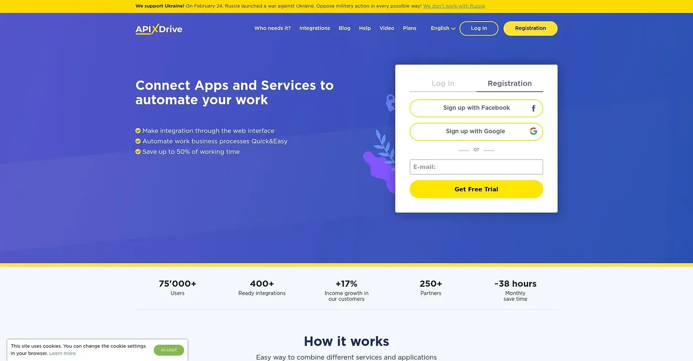Screenshot of ApiX Drive
