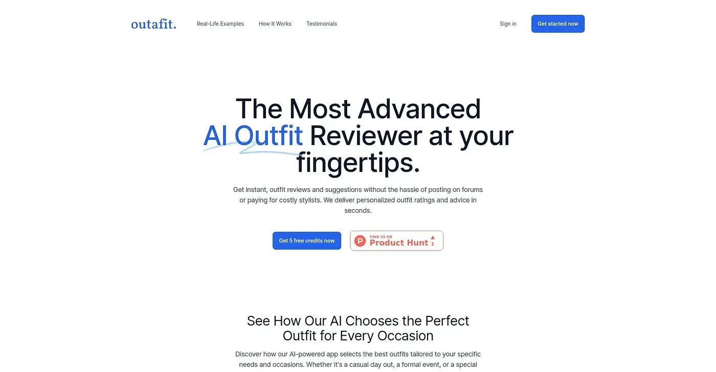 Screenshot of Outafit