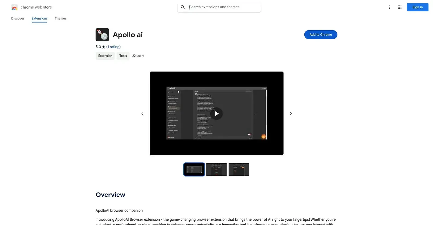 Screenshot of Apollo AI Chrome Extension
