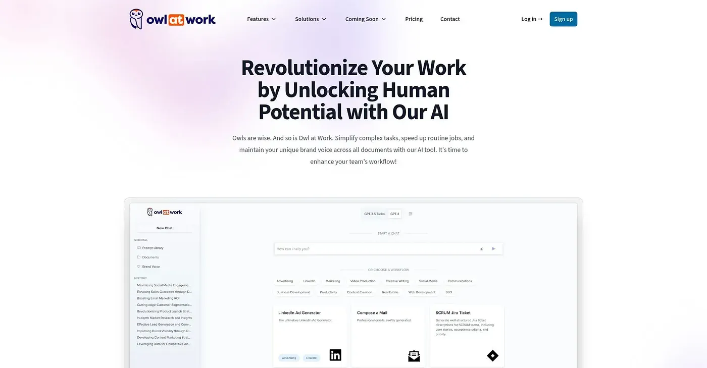 Screenshot of Owl at Work