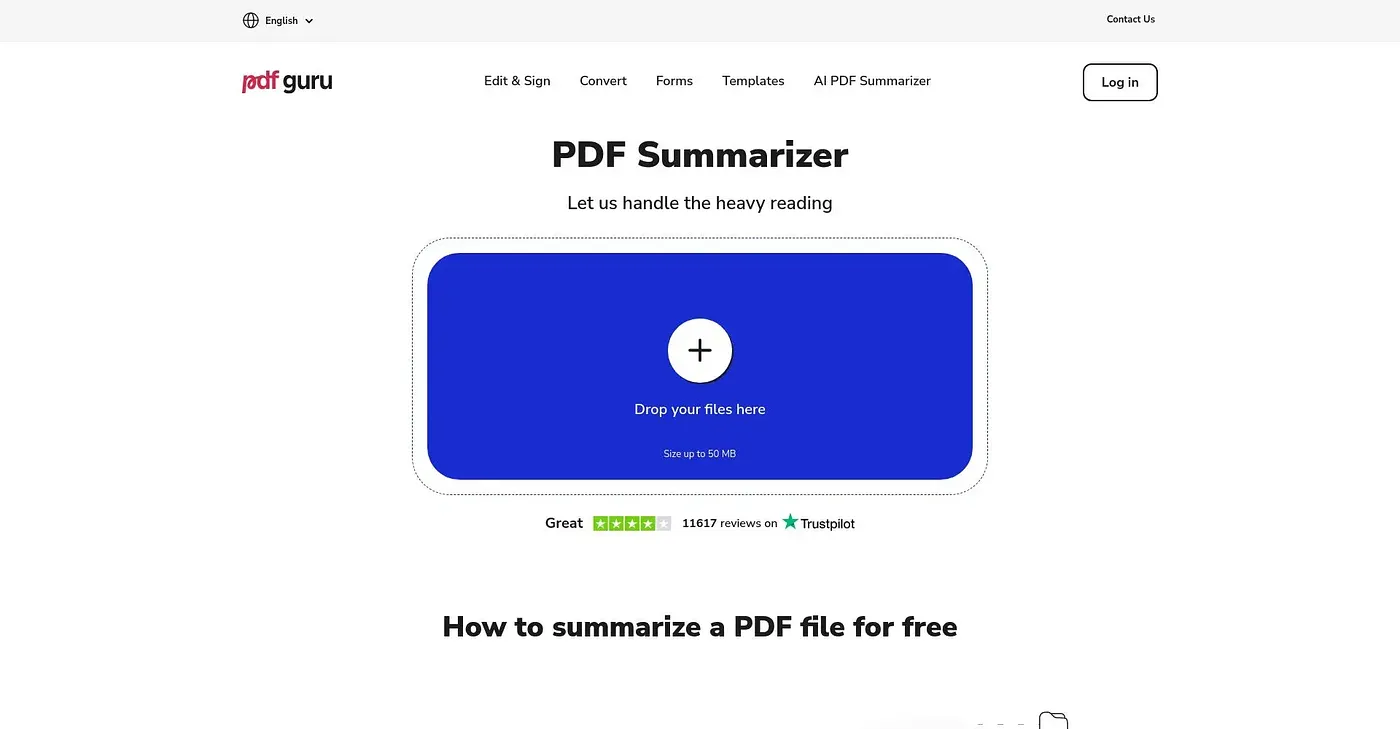 Screenshot of PDF AI Summarizer by PDF Guru