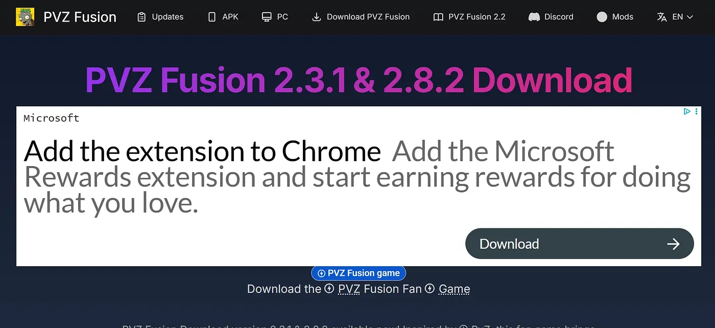 Screenshot of PVZ Fusion
